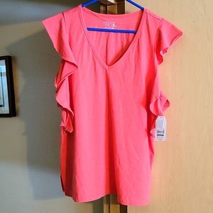 Cute T shirt with Ruffle sleeves